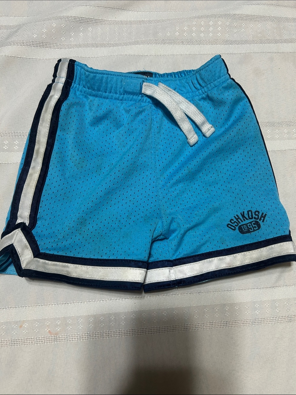 OshKosh B'gosh Bright Turquoise Mesh Shorts with Navy & White Trim